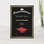 Gold Black White Neurse Afstuderen gefeliciteerd Kaart (Voorkant)