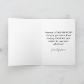 Gold Black White Neurse Afstuderen gefeliciteerd Kaart (Binnen)