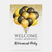 Gold Black White Retirement Party Acryl Bord (Voorkant)