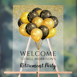 Gold Black White Retirement Party Acryl Bord