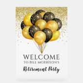Gold Black White Retirement Party Acryl Bord (Voorkant)