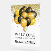 Gold Black White Retirement Party Acryl Bord (Hoek)