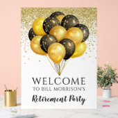 Gold Black White Retirement Party Acryl Bord (Huwelijk)