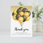 Gold Black White Retirement Party Bedankkaart (Staand voorkant)