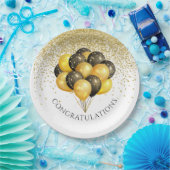 Gold Black White Retirement Party Papieren Bordje (Feest)