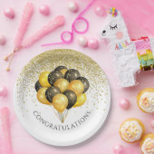 Gold Black White Retirement Party Papieren Bordje (Feest)