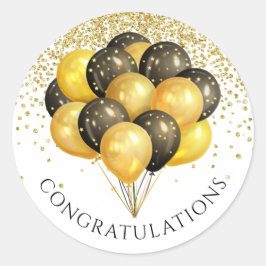 Gold Black White Retirement Party Ronde Sticker