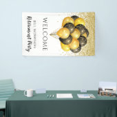 Gold Black White Retirement Party-schuimbord Spandoek (Beurs)