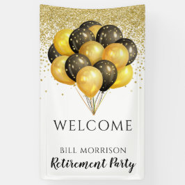 Gold Black White Retirement Party-schuimbord Spandoek