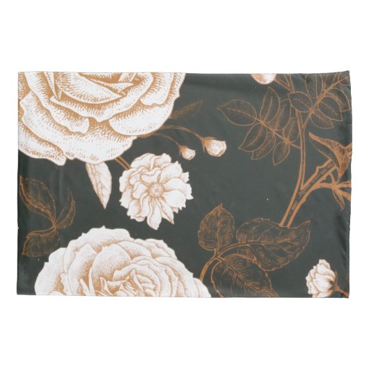  Gold Black White Roos lekt Kussensloop (Achterkant)