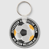 Gold, Black & White Soccer ⚽ Sleutelhanger (Achterkant)