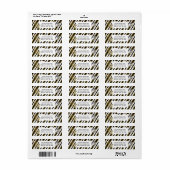 Gold, Black, White Stripe Return Address Label (Full Sheet)