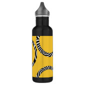 Gold Black White Stripes & Circles Waterfles (Links)