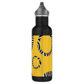 Gold Black White Stripes & Circles Waterfles (Rechts)