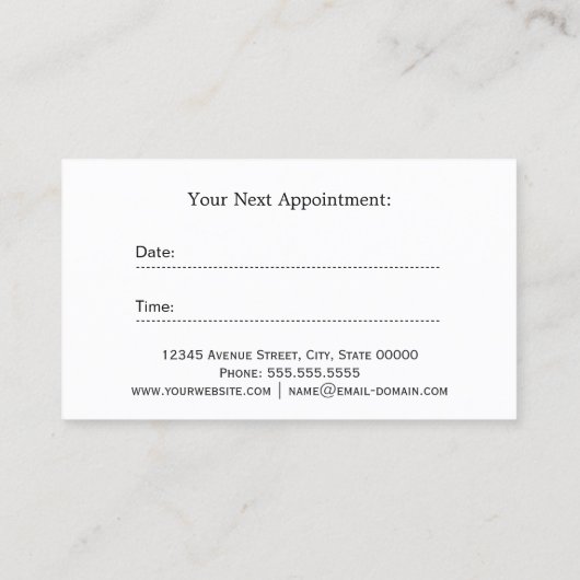 Gold Black White Stripes Herinneringskaart Afsprakenkaartje (Achterkant)