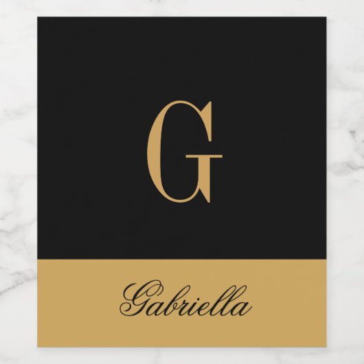 Gold Black Wijn Etiket (Enkel label)