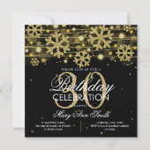 Gold Black Winter Glitter Glam 30th Birthday Kaart (Voorkant)