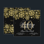 Gold Black Winter Glitter Glam 40th Birthday Kaart<br><div class="desc">Gold Red Winter Glitter Glam 40th Birthday Invitation. Een elegante uitnodiging voor een 40e verjaardag,  met glitter-sneeuwvlokken en lichtgloed op zwarte achtergrond (u kunt de achtergrondkleur aanpassen aan uw behoeften) en aangepaste naam   detailtekst. Geweldig voor winter- en kerstfeestjes.</div>
