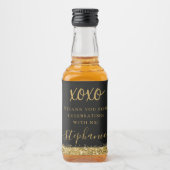 Gold Black XOXO Hartelijk dank voor uw persoonlijk Likeurfles Etiket (Voorkant)