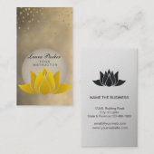 Gold Black Yoga Instructor Lotus Flower Holistic B Visitekaartje (Voorkant / Achterkant)