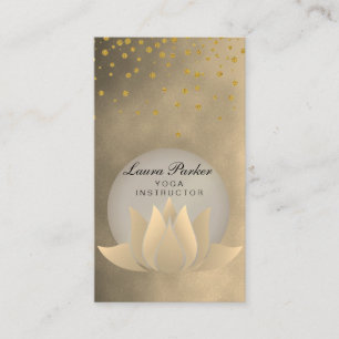 Gold Black Yoga Instructor Lotus Flower Holistic Visitekaartje