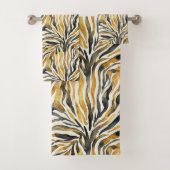 Gold Black Zebra Print Pattern Bad Handdoek (Insitu)