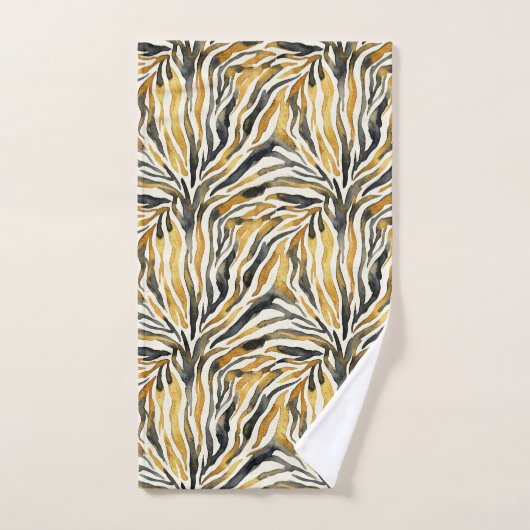 Gold Black Zebra Print Pattern Bad Handdoek (Handdoek)