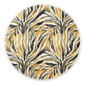 Gold Black Zebra Print Pattern Keramische Knop (Voorkant)