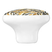 Gold Black Zebra Print Pattern Keramische Knop (Zijkant)