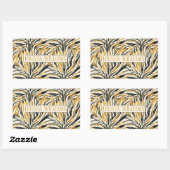 Gold Black Zebra Print Pattern Rechthoekige Sticker (Vel)