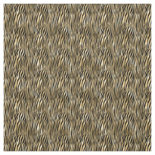 Gold Black Zebra Stripes Stof (Swatch)