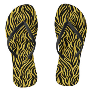 Gold Black Zebra Teenslippers