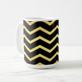 Gold & Black Zig Zag Pattern Koffiemok (Voorkant links)