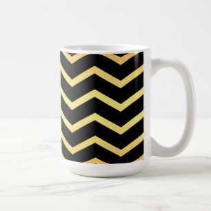 Gold & Black Zig Zag Pattern Koffiemok