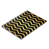 Gold & Black Zig Zag Pattern Notitieboek (Linkerzijde)