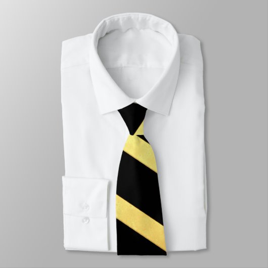 Gold & Black Zig Zag Pattern Stropdas (Gebonden)