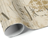  Gold-blademuziek met schuifwiel Cadeaupapier (Rol Hoek)