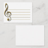 Gold Blank muziekpersoneel Treble Clef Musical Notitiekaartje (Voorkant / Achterkant)