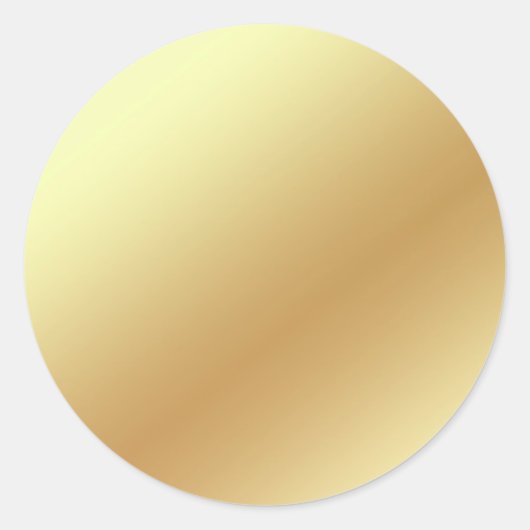 Gold Blank Sjabloon Faux Textured Folie Classic Ro Ronde Sticker (Voorkant)