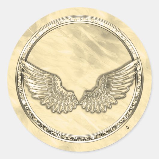 Gold Blank Sjabloon Faux Textured Folie Ronde Sticker (Voorkant)