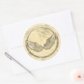 Gold Blank Sjabloon Faux Textured Folie Ronde Sticker (Envelop)