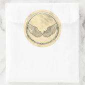 Gold Blank Sjabloon Faux Textured Folie Ronde Sticker (Tas)