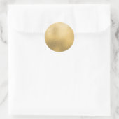 Gold Blank Sjabloon Faux Textured Folie Ronde Sticker (Tas)