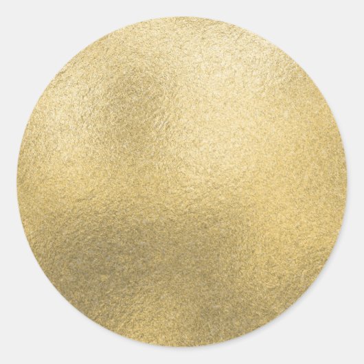Gold Blank Sjabloon Faux Textured Folie Ronde Sticker (Voorkant)