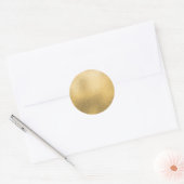 Gold Blank Sjabloon Faux Textured Folie Ronde Sticker (Envelop)