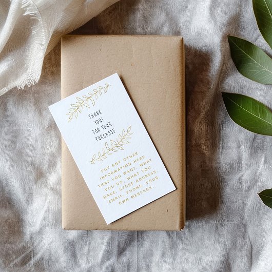 Gold blauw bedankt informatiekaartje