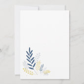 Gold-blauwe bijkantoren Wedding-uitnodigingen Kaart (Achterkant)