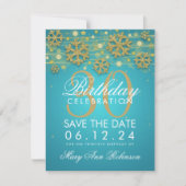 Gold Blauwgroen 30th Birthday Save Date Winter Save The Date (Voorkant)