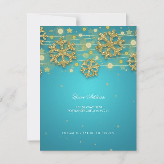 Gold Blauwgroen 30th Birthday Save Date Winter Save The Date (Achterkant)
