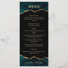 Gold Blauwgroen Agaat Wedding Menu
